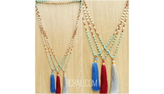 wholesale alot free shipping women tassels necklace bead stone rudraksha fashion